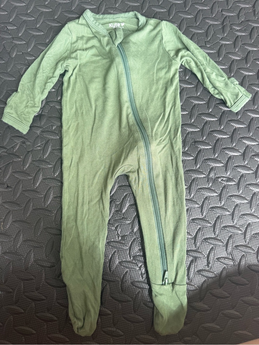 Kyte BABY Olive Green Zipper Footed One-Piece